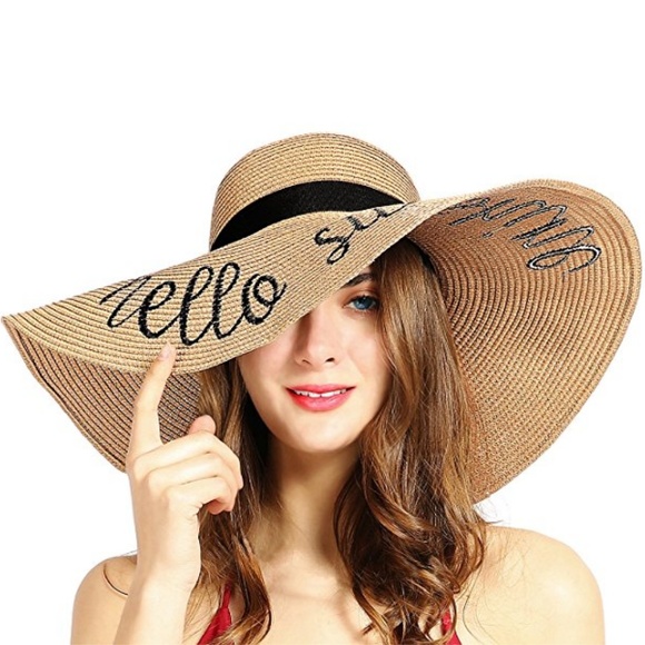 Hello Sunshine Wide Brim Sun Hat - Picture 2 of 6